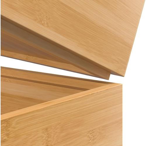 VeyFey Silverware Tray for Drawer, Stackable Kitchen Bamboo Drawer Organizer 9 x 6 x 2 Set of 2