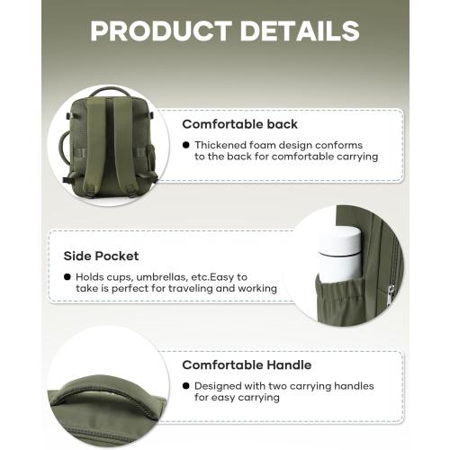 Large Travel Backpack For Women Men,Carry On Backpack For Traveling On Airplanes,Personal Item Travel Bag Laptop Work Backpacks Olive Green