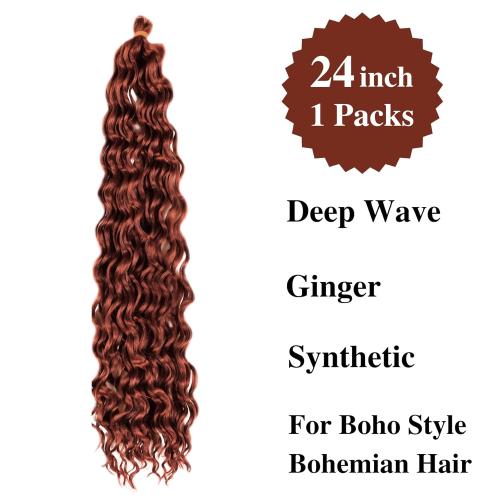 Boho Braiding Hair Pre stretched Ginger 350 Curly Braiding Hair Extensions Deep Wave Crochet Boho Braids Prestretched Synthetic Hypoallergenic Ez Braid Knotless