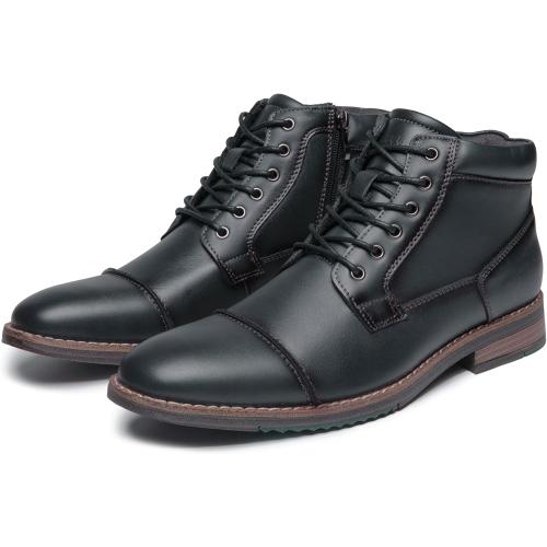 Size 10 Arkbird Mens Dress Boots, Genuine Leather Classic Casual Ankel Boots with Side Zipper