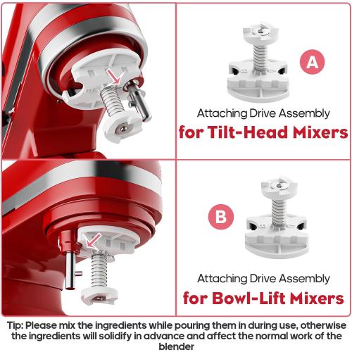 Ice Cream Maker Attachment for KitchenAid Stand Mixer, Compatible with KitchenAid 4.5 QT and Larger Stand Mixers, Attachment for Kitchenaid Mixers