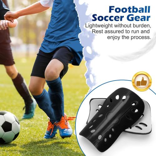 Soccer Shin Guards, 2 Pair Lightweight and Breathable Shin Guard Sleeves for Adults Football Player, Calf Protective Gear Shin Guards for Men Women (Bigger Shin Guards)