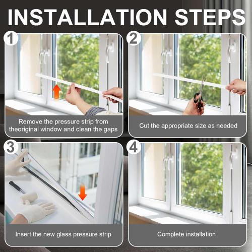 20 Pack Window Glazing 36 Snap in Vinyl Window Glazing Bead Frame Seal Snap Vinyl Trim Weather Resistant for Home Commercial Use (White)