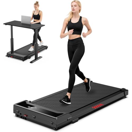 Walking Pad Treadmill for Home - Under Desk Walking and Running with Remote Control Portable Electric Machine Adjustable Slim Compact with 0.6-4.0MPH Modes Max up 265 Lbs for Home Office