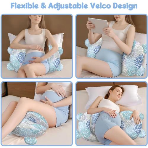 Pregnancy Pillow for Sleeping,Maternity Pillow with Cooling,Maternity Support for Back and Hip Relief,Soft and Comfortable Wedge Pregnancy Pillows Side Sleeping Support for Belly with Removable Cover