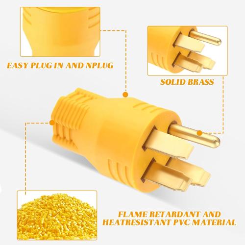 Kanayu EV Charger Adapter Compatible with NEMA 14-50P Male to 6-20/15R or 5-20/15R Female, 50Amp 4 Prong 14-50P to 20/15Amp T Blade Adapter for EV Charger Welder Heater