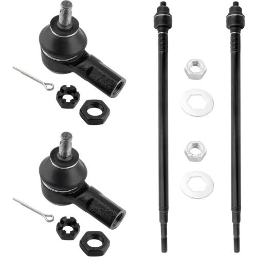 BOXI (Set of 4) Front Inner and Outer Tie Rod Ends Set Fit for Acura EL 2001 2002 2003 2004 2005 | for Honda Civic 2001 2002 2003 2004 2005 | Replace ES3581 EV469