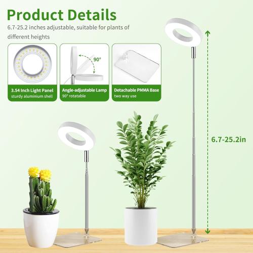 2 Pack Brightown Plant Grow Light, LED Growing Light for Indoor Plants, 2 Head 96 LED Adjustable Height Growing Lamp with Timer, 3 Dimmable Brightness Levels, Low Safe Voltage, Perfect for Small Plants