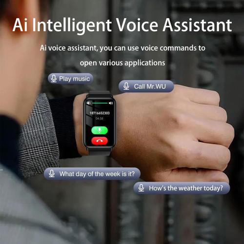 Black 1.96 Blood Pressure Watch, Smart Watch, Blood Pressure Watch for Men, 1.96'' Touchscreen Waterproof Smart Watch with Blood Pressure/Heart Rate Compatible for Android/iOS, Black