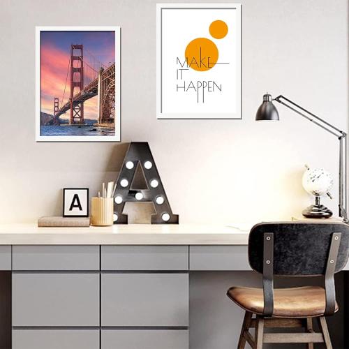 White 16x20 Picture Frame Set of 3, High Transparent Frame for 16 By 20 Photo Collage Canvas Poster Size Wall Mount and Tabletop Horizontally Vertically (White, 16 x 20 inches)