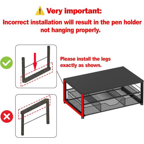 OPNICE Desk Organizer and Accessories, 2-Tier Computer Monitor Stand Riser with Drawer and 2 Pen Holders, Laptop Stand, Office Desk Accessories for Office Supplies, Black