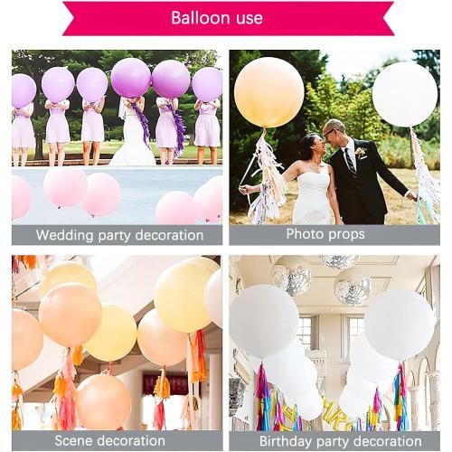 IN-JOOYAA 7Pcs 24 Inch Balloons Royal Blue Giant Round Balloons Large Balloon For Wedding Baby Shower Birthday Party Decorations