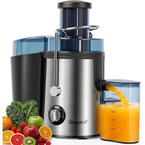 Juicer Machine, 800W Centrifugal Juicer for Whole Fruits and Vegetables,3 Inch Wide Feed Chute, Easy to Clean, Silver