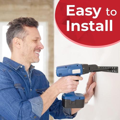 Hungsmart- 4 x 22 inch Heavy Duty Floating Shelf Bracket - Long Wall Shelves Support, Hidden Floating Shelf Hardware, Black Shelf Brackets, Perfect for Kitchen/Nursery/TV Wall Shelf Decor (8 inch rod)