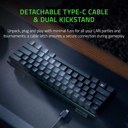 Razer Huntsman Mini 60% Gaming Keyboard: Clicky Optical Switches - Rapid Trigger Mode - Chroma RGB Lighting - PBT Keycaps - Onboard Memory - Snap Tap - Classic Black