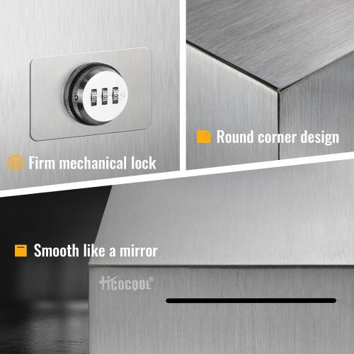 hicocool Piggy Bank for Adults Password Stainless Steel Reusable Piggy Bank, Metal Money Box with Lock, Unbreakable Money Saving Box for Cash Saving(7.9 inch, Silver)