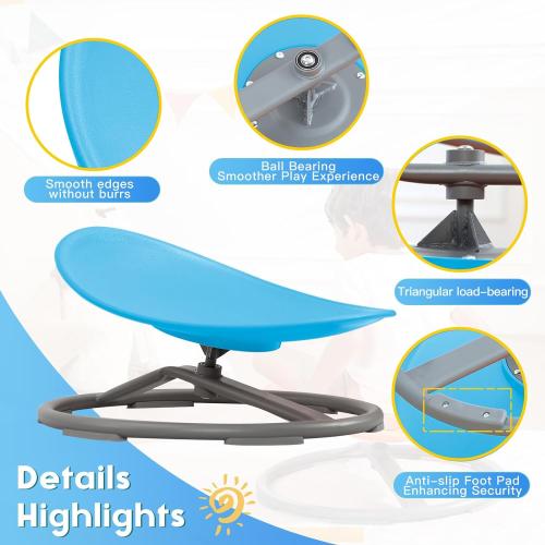 BABAMU Spinning Chair for Autistic Kids, Sensory Swivel Chair, 220LBS Weight Capacity, Autism Sensory Products, Autism Toys, Sensory Toy (Blue, Egg)