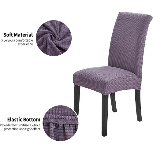 Joccun Chair Covers for Dining Room Set of 4,Dining Chair Slipcovers Stretch Dining Room Chair Covers Seat Protector,Washable Parsons Chair Cover for Home,Hotel(Grapeade,4 Pack)