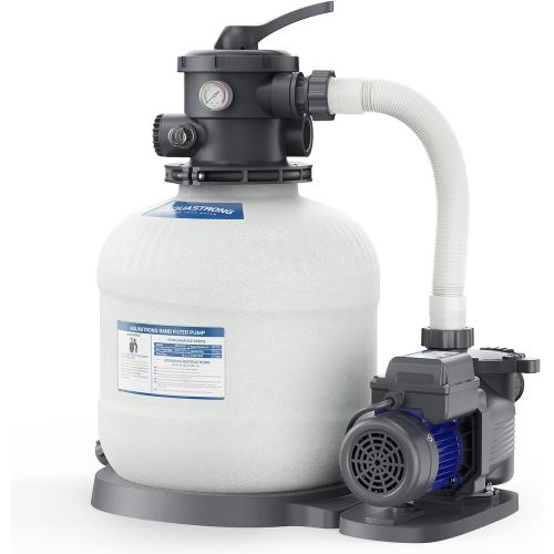 Size  16in Sand Filter Pump for Above Ground Pool with Timer, 3/4 HP Pool Pumps Above Ground 3800 GPH for Pools up to 16000 GAL, Pool Filter with 6-Way Valve, Improved Circulation and Filtration