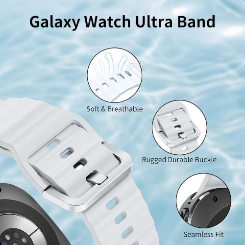 Sport Silicone Band for Samsung Galaxy Watch Ultra Bands 47mm for Men Women, Soft Breathable Waterproof Rubber Replacement Strap for Samsung Galaxy Ultra 2(2025)/Ultra(2024) Watch Band 47mm