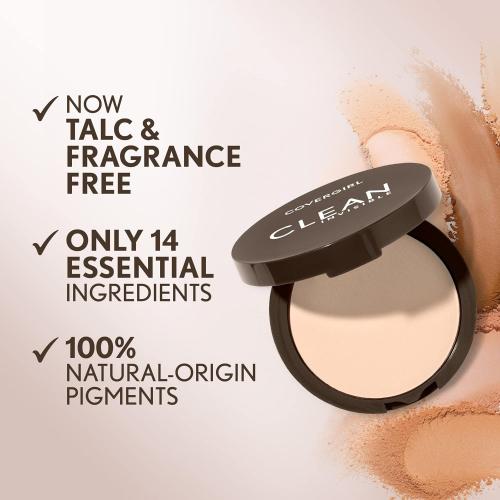 Covergirl Clean Invisible Pressed Powder, Lightweight, Breathable, Vegan Formula, Creamy Natural 120, 0.38oz