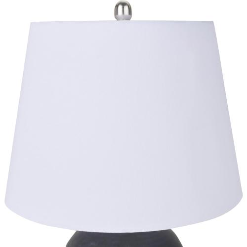 Nourison Home 23 Black Vintage Distressed Ceramic Pot Table Lamp for Bedroom, Living Room, End Table, with White Tapered Drum Shade