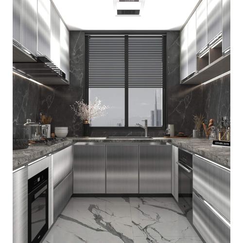 BAYYA Extra Wide Silver Stainless Steel Textured Countertop Contact Paper | Vinyl Self-Adhesive Wallpaper Glossy Thick 31.5x80inch Waterproof, Oil-Proof, Heat-Resistant Metal Look Stickers for Kitchen