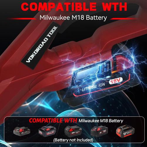 Cordless Snow Shovel Compatible with Milwaukee M18 18V Battery, 11 Brushless Motor Electric Snow Shovel for Driveway Max 20' Throw Distance, Electric Snow Thrower for Patio Deck Driveway(Tool Only)