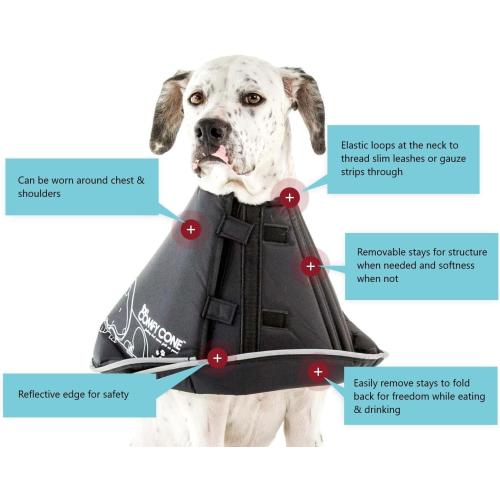 All Four Paws Comfy Cone Pet Cone for Dogs, Cats, XX-Large, Black - Comfortable Soft Dog Cone Collar Alternative for After Surgery, Wound Care, Spay, Neuter - Dog and Cat Recovery Elizabethan-Collar