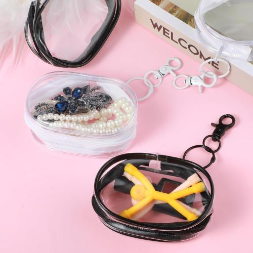 4 PCS Cute Clear Bag Keychain, Clear Doll Display Keychain Bag, Portable Coin Purse Pouch for Display off Blind Boxes Mini Figures(Small Size)