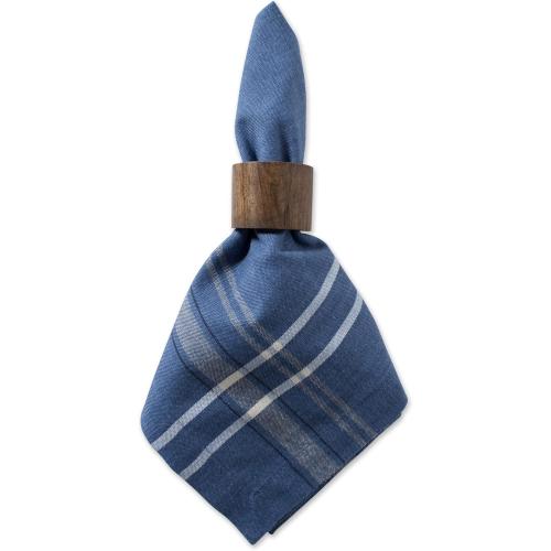 DII French Stripe Tabletop Collection Farmhouse Style Dining Table Linen Napkin Set, 20x20, Blue Chambray, 6 Piece