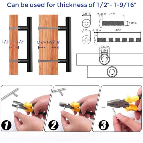 Ravinte 5 Pack 6 inch Cabinet Pulls Matte Black Stainless Steel Kitchen Cupboard Handles Cabinet Handles 3.75” Hole Center