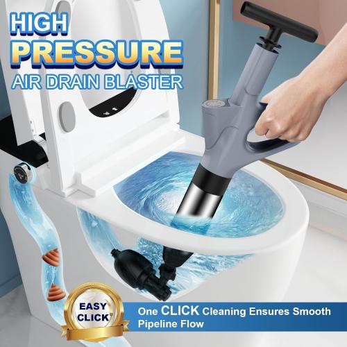 Toilet Plunger, High Pressure Toilet Plunger,Toilet Auger Air Drain Blaster with Real-Time, Heavy Duty Plunger for Bathroom and Plumbing Clogs (Grey)