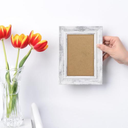 10 Pcs Black Easel Back for Picture Frame 4 x 6 inch DIY Picture Frame Backing Board with 2 Metal Hinged Hangers for Photo Tile Art Tabletop Wall Mounting, Vertical or Horizontal