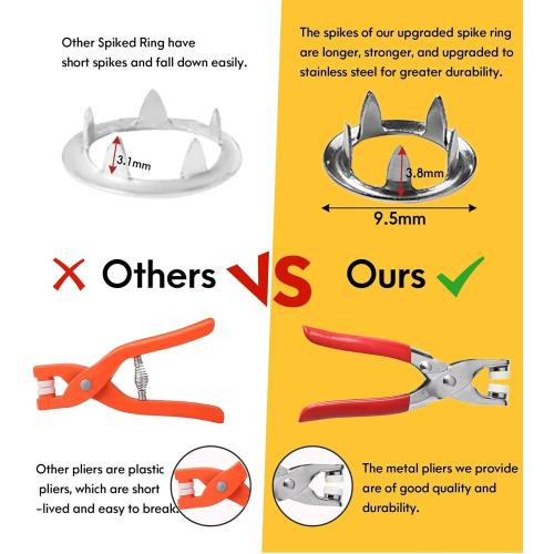 KAXIMON Snap Fasteners Kit 200 Sets, Metal Snap Button Kit with Fastener Pliers No Sewing, 9.5mm Snap on Button Kit Rust Proof DIY Press Studs Button Fix Tools for Fabric Clothing, chrome, SNAP-9.5MM