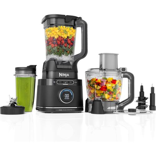Ninja Kitchen System | All-in-One Food Processor & Blender | With 8-Cup Bowl & (1) 24 oz. To-Go Cup | For Smoothies, Cookie Dough, Salsas, Cole Slaw & More | 1800 Watt | Black | TB401