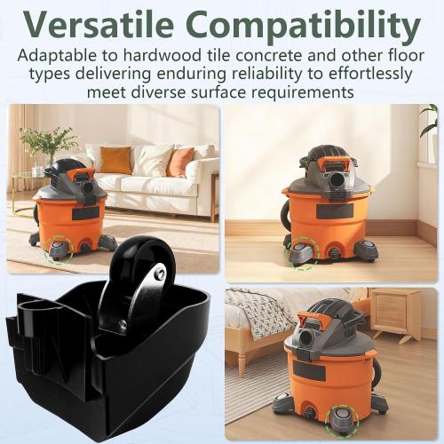 12388 Foot Caster & 12293 Caster Wheel Kit Compatible with Ridgid 6 & 16 Gal Wet/Dry Vacuum, Vacuum Casters Wheel Plate-Casters (1Pack)