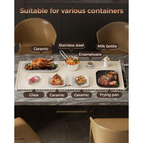 Extra Large Food Warming Mat, 36x15 Inch Electric Heating Tray for Parties, Buffets, and Family Gatherings