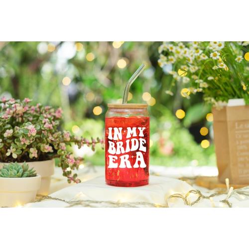 NewEleven Bridal Shower Gifts - Wedding Gifts For Bride - Bachelorette Party, Engagement Gift For Women - Gift For Bride To Be, Fiancee, Wifey, Her - 16 Oz Coffee Glass