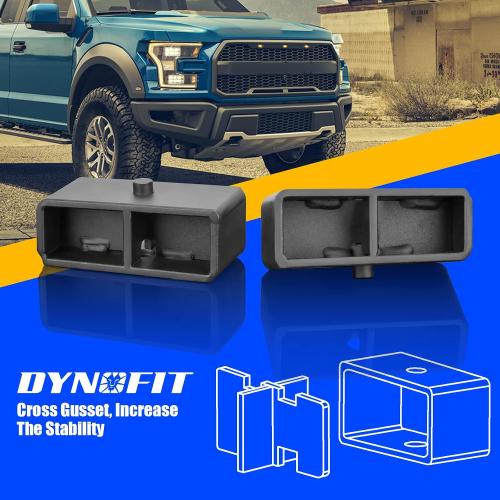 ‼️colors may vary and may have missing pcs ‼️dynofit 3 Inch Rear Lift Blocks for Silverado 1500 Sierra 1500 2WD 4WD(2007-2024), Leveling Block Kit Compatible with Chevy GMC Pickup, Square Leaf Spring Axle Ubolt Kit