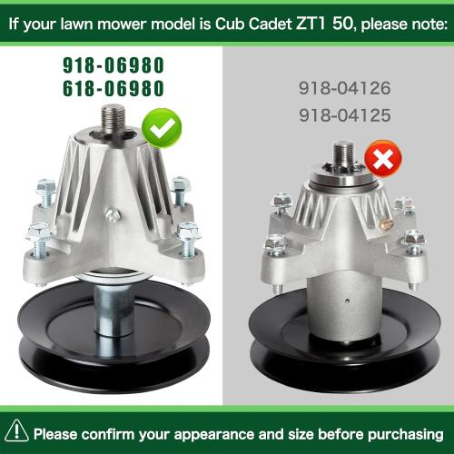 618-06980 918-06980 Spindle Assembly Fit for 50 Deck Cub Cadet ZT1-50 XT1-50 GT50 RZT-50 L50 S50 Troy-Bilt Super Mustang 50 Inch Deck Craftsman G8200 Z550 Zero Turn Mower Parts 3 Pack