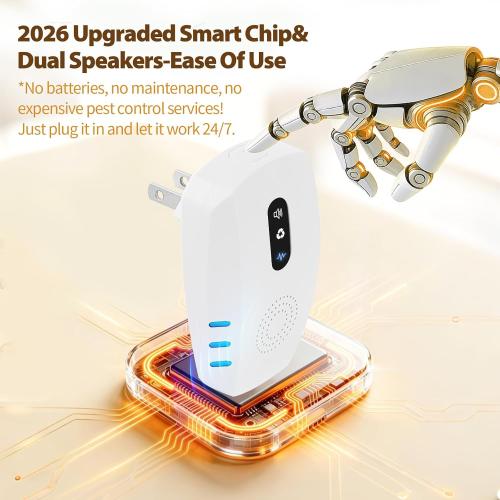 2026 Upgraded Ultrasonic Indoor Pest Repeller, 3-Mode Mouse Traps, 6 Pack