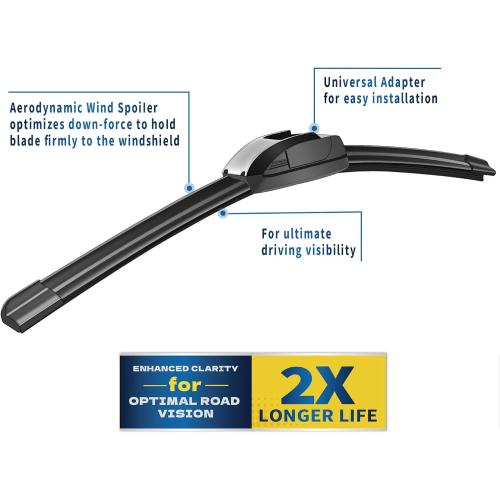 26   16 Front Windshield Wiper Blades Compatible with 2009-2018 Toyota Corolla/2013-2021 Toyota RAV4 OEM QUALITY Premium All-Season Automotive Replacement Wipers (Pack of 2)