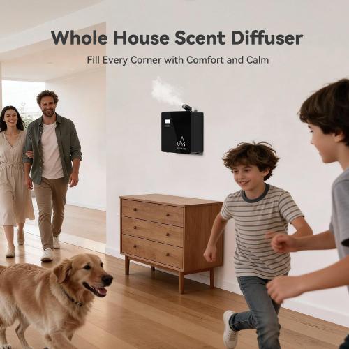 2025 Upgraded 3500 Sq.Ft Smart Scent Machine - HVAC System, Whole House Aroma & Hotel Collection Diffuser, Waterless Essential Oil Diffuser for Home, Office, 600ML Capacity, Cold Air Tech (Black)