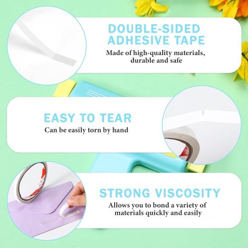 Paper Crimper, Double Sided Tape, Glossy Thin Inkjet Paper 100 Sheets, Glossy Photo Paper 8.25 x 11.6 Inches for Chip Bags Crafting for Inkjet Printer, Dye Ink 115gsm(Blue)