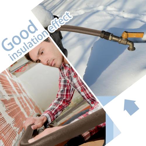 Amylove 6 Pcs 3.3 Feet Foam Pipe Insulation Foam Tube Insulating Water Pipe Pool Swim Noodles Pre Slit Heat Preservation Pipes Covers for Tubing Outdoor Winter Freeze Protection(Brown,1.5 Inch)