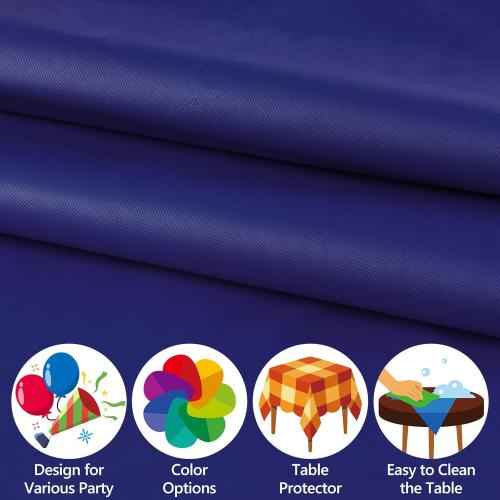 10 Pack Navy Blue Disposable Tablecloth, 54×108 Inches Waterproof Plastic Rectangle Table Cover, Leakproof & Sturdy Table Cloth for Thanksgiving, Veterans Day, Holiday Party Decoration
