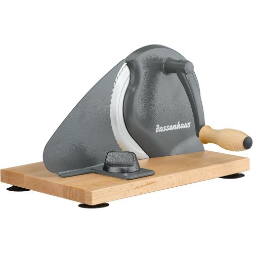 Zassenhaus Original Classic Adjustable Bread Slicer for Uniform Slices - Bread Slicer for Homemade Bread - 18/8 Stainless Steel Blade Sourdough Cutter - Gray, 11.75 x 8
