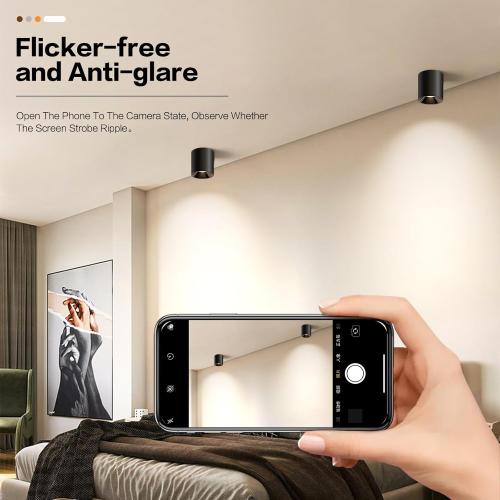 OKELI Modern LED Ceiling Light Fixture Flush Mount COB 20W 4000K Cylinder Ceiling Lights, Dimmable Hallway Lighting Fixtures Ceiling Lamps for Living Room Bedroom Kitchen