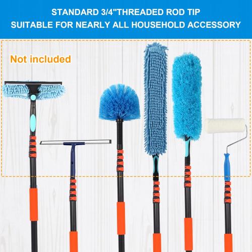 Telescopic Extension Pole Reach to 28FT,Paint Roller Extension Pole, telescoping Pole with Flip-Lock Design, Multi-Purpose extendable Pole for Windows Cleaning Paint Roller, Duster(Orange-20ft)